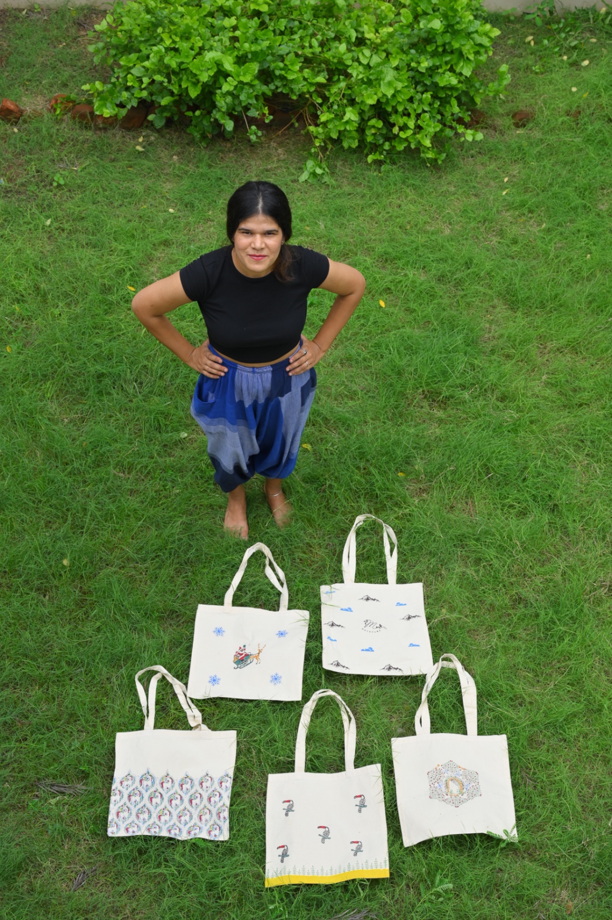 Hand-printed totes commission